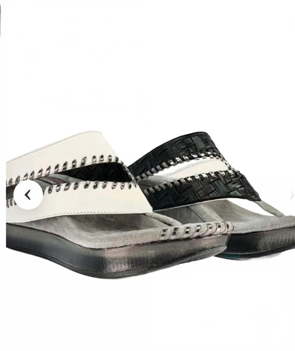 NEW MODZORI women's tita reversible sandal in wht/blk